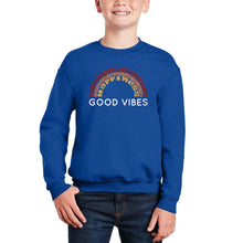 Load image into Gallery viewer, Good Vibes - Boy&#39;s Word Art Crewneck Sweatshirt