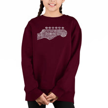 Load image into Gallery viewer, Guitar Head - Girl&#39;s Word Art Crewneck Sweatshirt