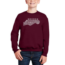 Load image into Gallery viewer, Guitar Head - Boy's Word Art Crewneck Sweatshirt