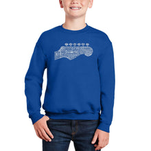 Load image into Gallery viewer, Guitar Head - Boy's Word Art Crewneck Sweatshirt