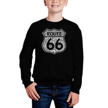 Load image into Gallery viewer, Route 66 - Life Is A Highway - Boy&#39;s Word Art Crewneck Sweatshirt