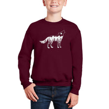Load image into Gallery viewer, Howling Wolf - Boy&#39;s Word Art Crewneck Sweatshirt
