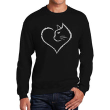 Load image into Gallery viewer, Cat Heart - Men&#39;s Word Art Crewneck Sweatshirt
