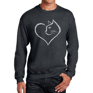 Cat Heart - Men's Word Art Crewneck Sweatshirt