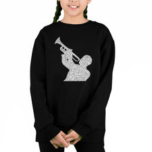Load image into Gallery viewer, All Time Jazz Songs - Girl&#39;s Word Art Crewneck Sweatshirt
