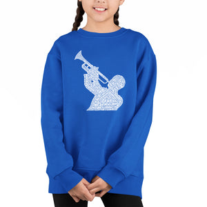 All Time Jazz Songs - Girl's Word Art Crewneck Sweatshirt