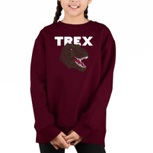 Load image into Gallery viewer, T-Rex Head - Girl&#39;s Word Art Crewneck Sweatshirt