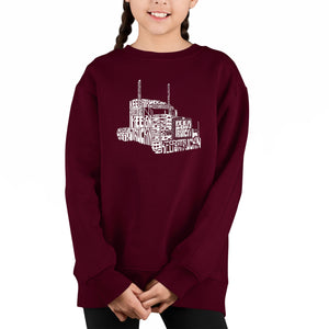 Keep On Truckin' - Girl's Word Art Crewneck Sweatshirt