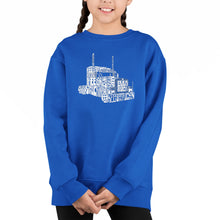 Load image into Gallery viewer, Keep On Truckin&#39; - Girl&#39;s Word Art Crewneck Sweatshirt