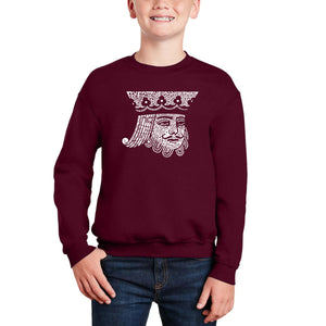 King Of Spades - Boy's Word Art Crewneck Sweatshirt