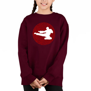 Types Of Martial Arts - Girl's Word Art Crewneck Sweatshirt