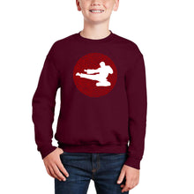 Load image into Gallery viewer, Types Of Martial Arts - Boy&#39;s Word Art Crewneck Sweatshirt