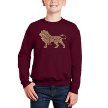 Load image into Gallery viewer, Lion - Boy&#39;s Word Art Crewneck Sweatshirt