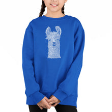 Load image into Gallery viewer, Llama - Girl&#39;s Word Art Crewneck Sweatshirt