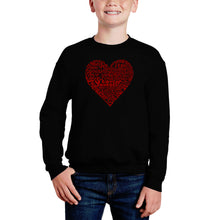 Load image into Gallery viewer, Love Yourself - Boy&#39;s Word Art Crewneck Sweatshirt