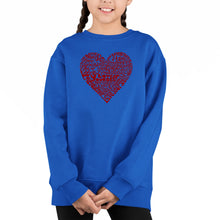 Load image into Gallery viewer, Love Yourself - Girl&#39;s Word Art Crewneck Sweatshirt