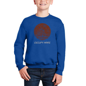 Occupy Mars - Boy's Word Art Crewneck Sweatshirt