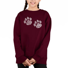 Load image into Gallery viewer, Meow Cat Prints - Girl&#39;s Word Art Crewneck Sweatshirt