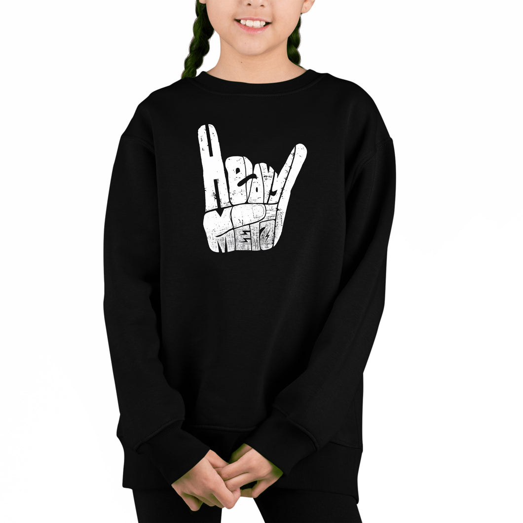 Heavy Metal - Girl's Word Art Crewneck Sweatshirt