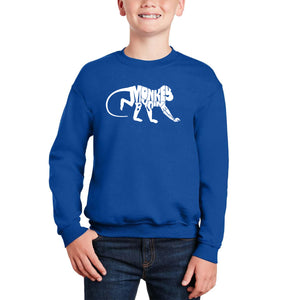 Monkey Business - Boy's Word Art Crewneck Sweatshirt