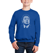 Load image into Gallery viewer, Elon Musk - Boy&#39;s Word Art Crewneck Sweatshirt