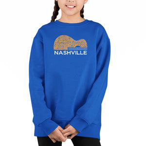 Nashville Guitar - Girl's Word Art Crewneck Sweatshirt