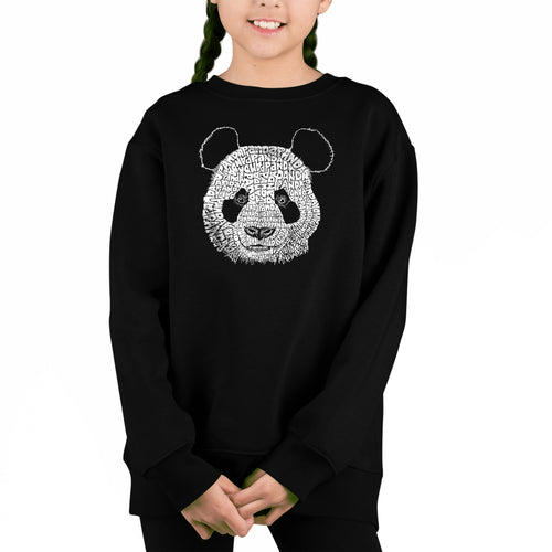 Panda - Girl's Word Art Crewneck Sweatshirt