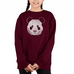 Panda - Girl's Word Art Crewneck Sweatshirt