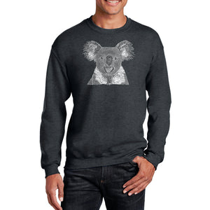 Koala - Men's Word Art Crewneck Sweatshirt