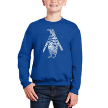 Load image into Gallery viewer, Penguin - Boy&#39;s Word Art Crewneck Sweatshirt