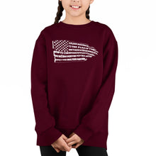 Load image into Gallery viewer, Pledge Of Allegiance Flag - Girl&#39;s Word Art Crewneck Sweatshirt
