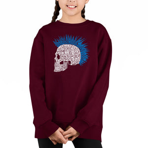 Punk Mohawk - Girl's Word Art Crewneck Sweatshirt