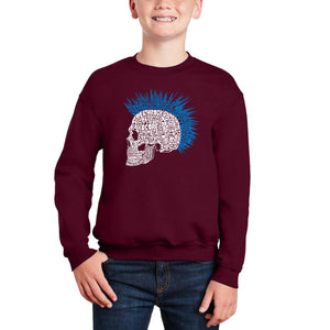 Punk Mohawk - Boy's Word Art Crewneck Sweatshirt