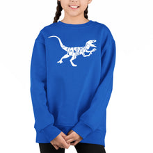 Load image into Gallery viewer, Velociraptor - Girl&#39;s Word Art Crewneck Sweatshirt