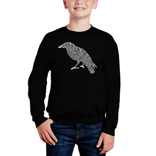 Edgar Allen Poe'S The Raven - Boy's Word Art Crewneck Sweatshirt