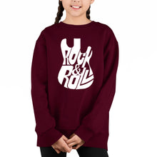 Load image into Gallery viewer, Rock And Roll Guitar - Girl&#39;s Word Art Crewneck Sweatshirt