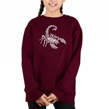 Load image into Gallery viewer, Types Of Scorpions - Girl&#39;s Word Art Crewneck Sweatshirt