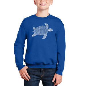 Turtle - Boy's Word Art Crewneck Sweatshirt