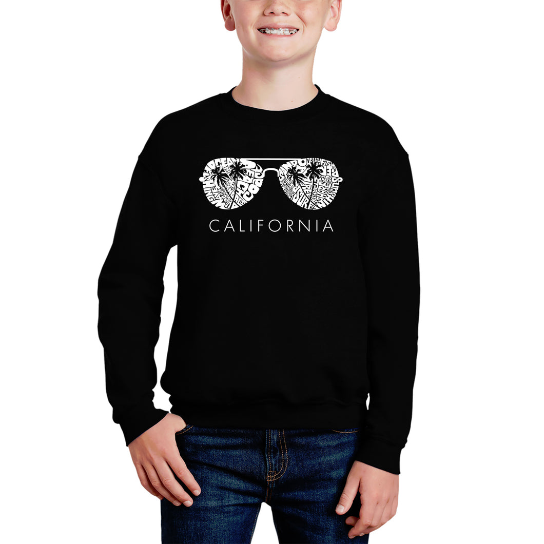 California Shades - Boy's Word Art Crewneck Sweatshirt