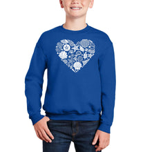 Load image into Gallery viewer, Sea Shells - Boy&#39;s Word Art Crewneck Sweatshirt