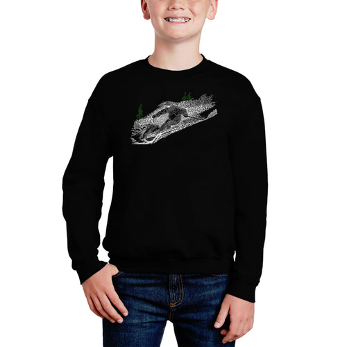 Ski - Boy's Word Art Crewneck Sweatshirt