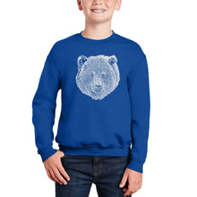 Load image into Gallery viewer, Bear Face - Boy&#39;s Word Art Crewneck Sweatshirt