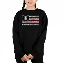 Load image into Gallery viewer, 50 States Usa Flag - Girl&#39;s Word Art Crewneck Sweatshirt