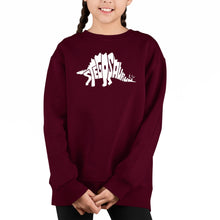 Load image into Gallery viewer, Stegosaurus - Girl&#39;s Word Art Crewneck Sweatshirt