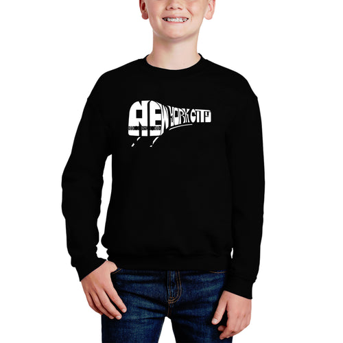 Ny Subway - Boy's Word Art Crewneck Sweatshirt