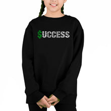 Load image into Gallery viewer, Success - Girl&#39;s Word Art Crewneck Sweatshirt
