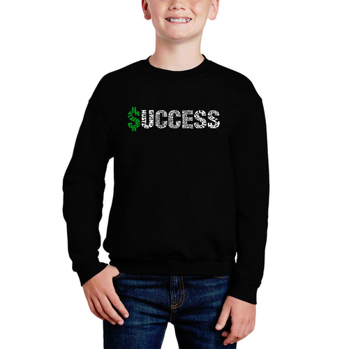 Success - Boy's Word Art Crewneck Sweatshirt