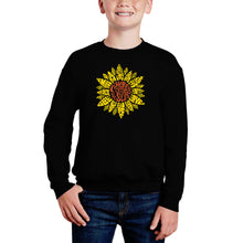 Load image into Gallery viewer, Sunflower - Boy&#39;s Word Art Crewneck Sweatshirt