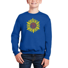 Load image into Gallery viewer, Sunflower - Boy&#39;s Word Art Crewneck Sweatshirt