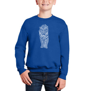 Tiger - Boy's Word Art Crewneck Sweatshirt